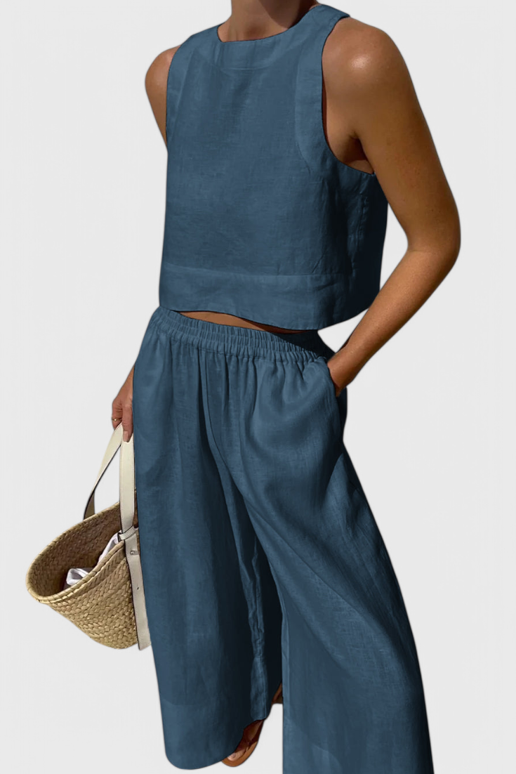 Conjunto Avelina Minimalista en Algodón y Lino Livianos