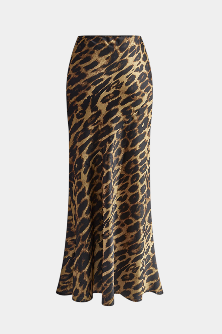 Falda Maxi Slim de Print Leopardo Elena