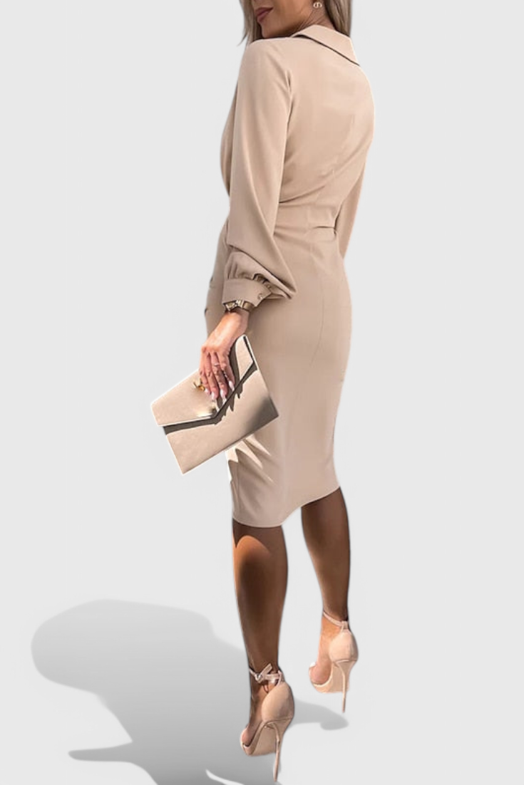 Vestido Midi Lillian con Detalle Cortado