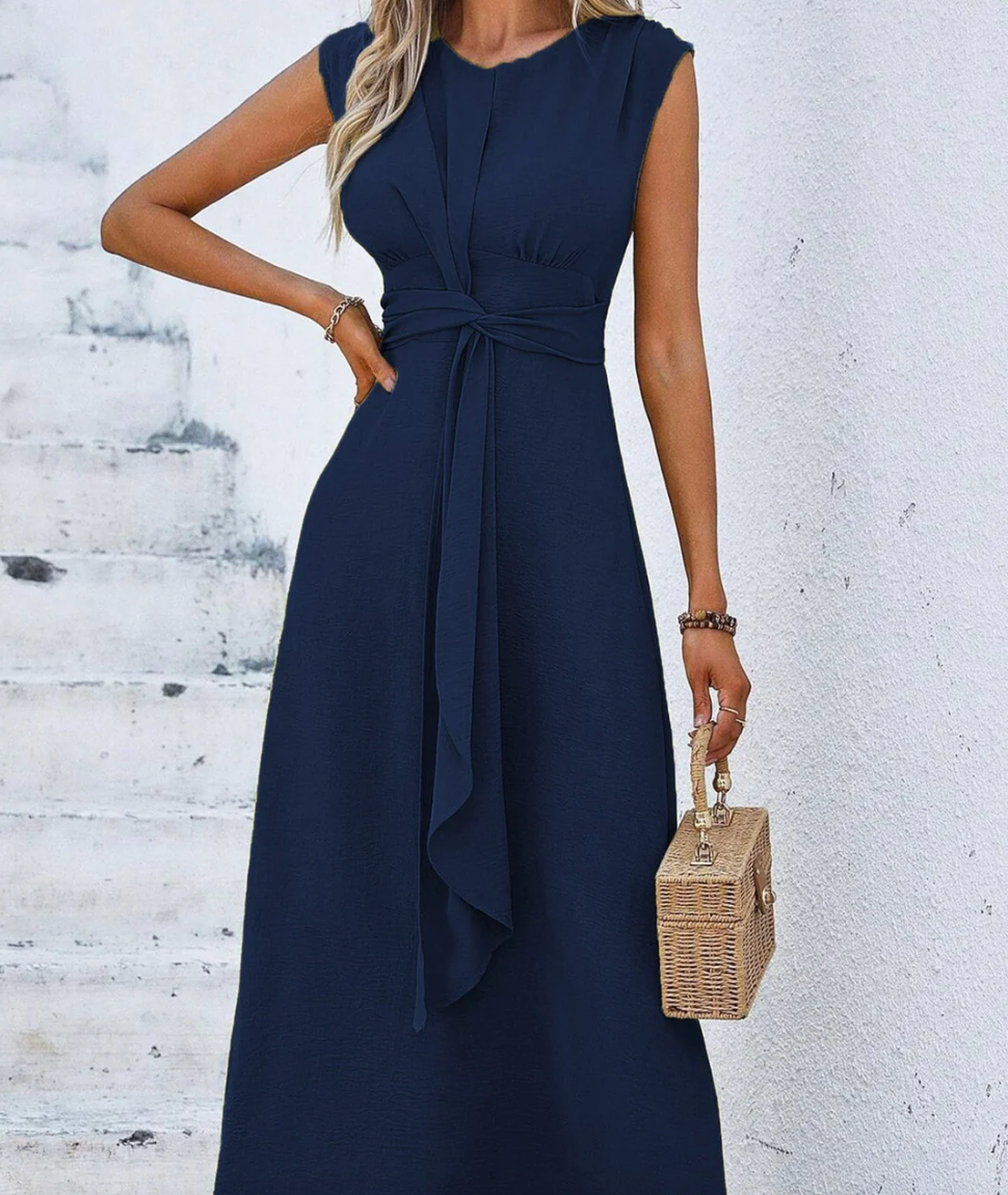 Eva - Vestido elegante sin mangas con cinturón ajustable