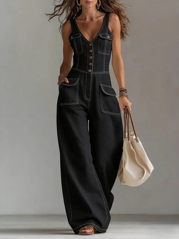 Sofía | Peto ancho de vaquero de estilo informal