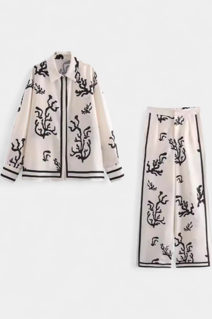 Conjunto de Pierna Ancha Nazaret con Estampado Artístico