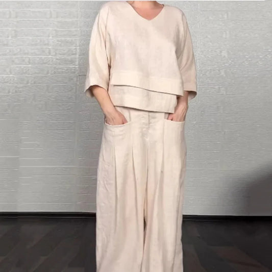 Set algodón-lino 2 piezas – fresco y elegante