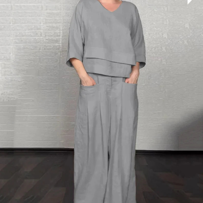 Set algodón-lino 2 piezas – fresco y elegante