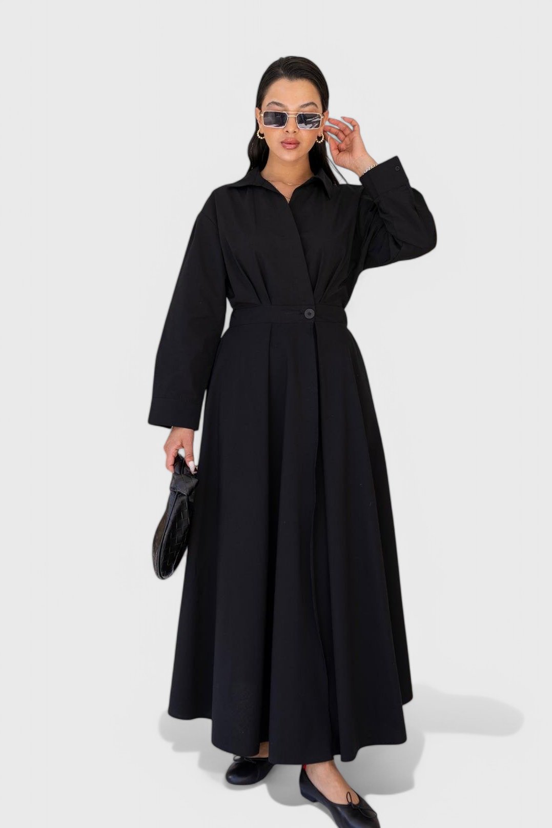 Vestido Maxi Largo Celina con Solapa