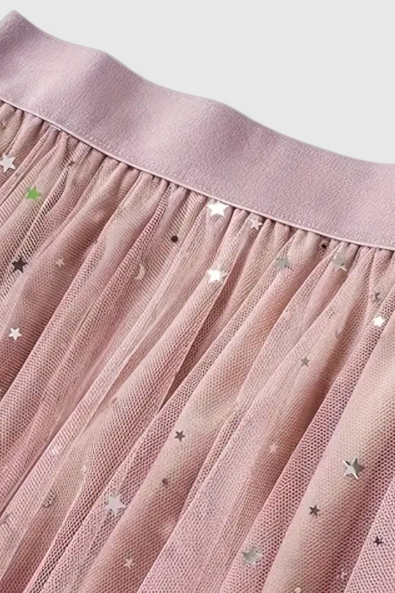 Falda Colette con Lentejuelas y Dobladillo Volante de Cintura Alta