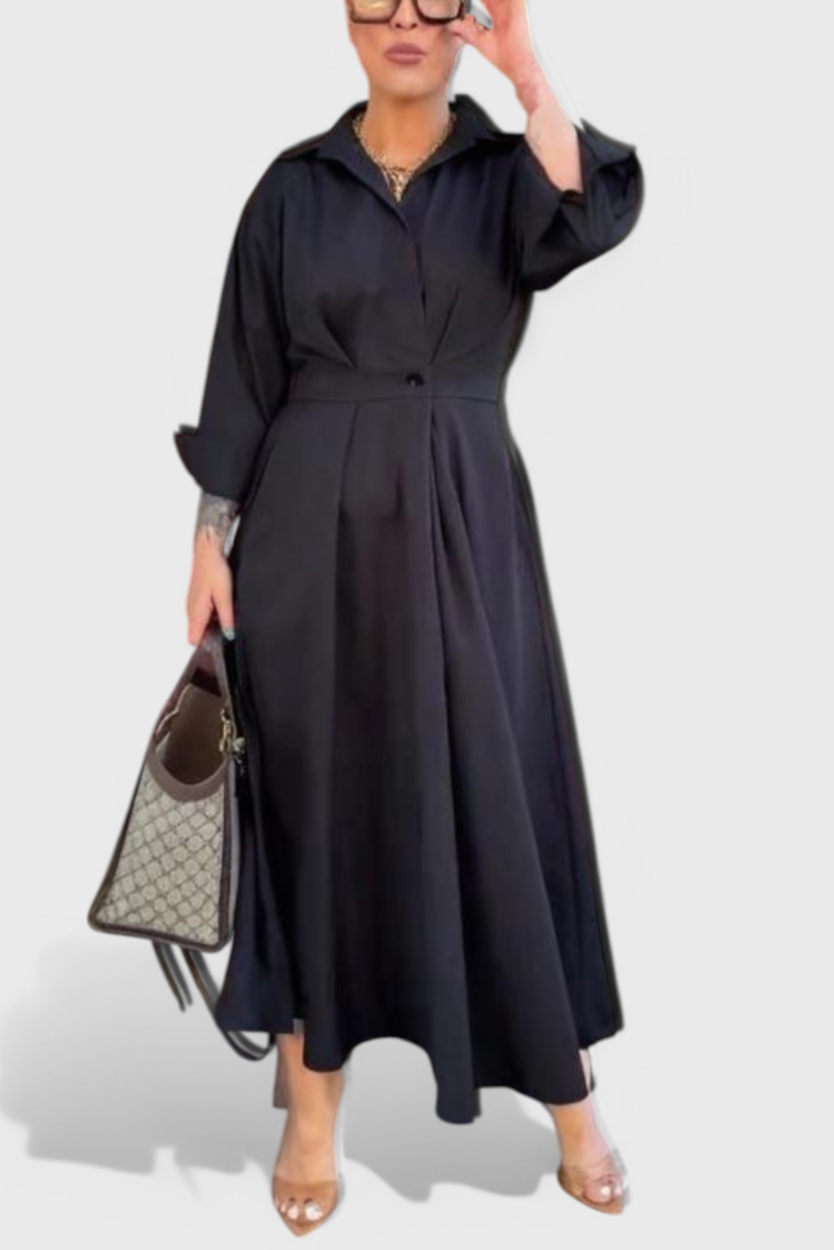 Vestido Maxi Largo Celina con Solapa