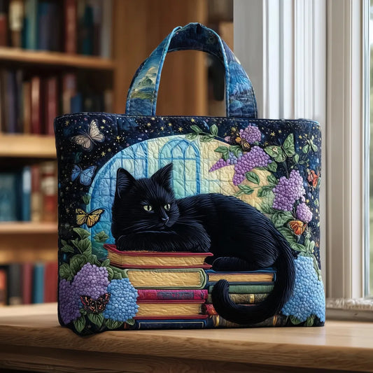 Bolso artesanal con estampado de gato