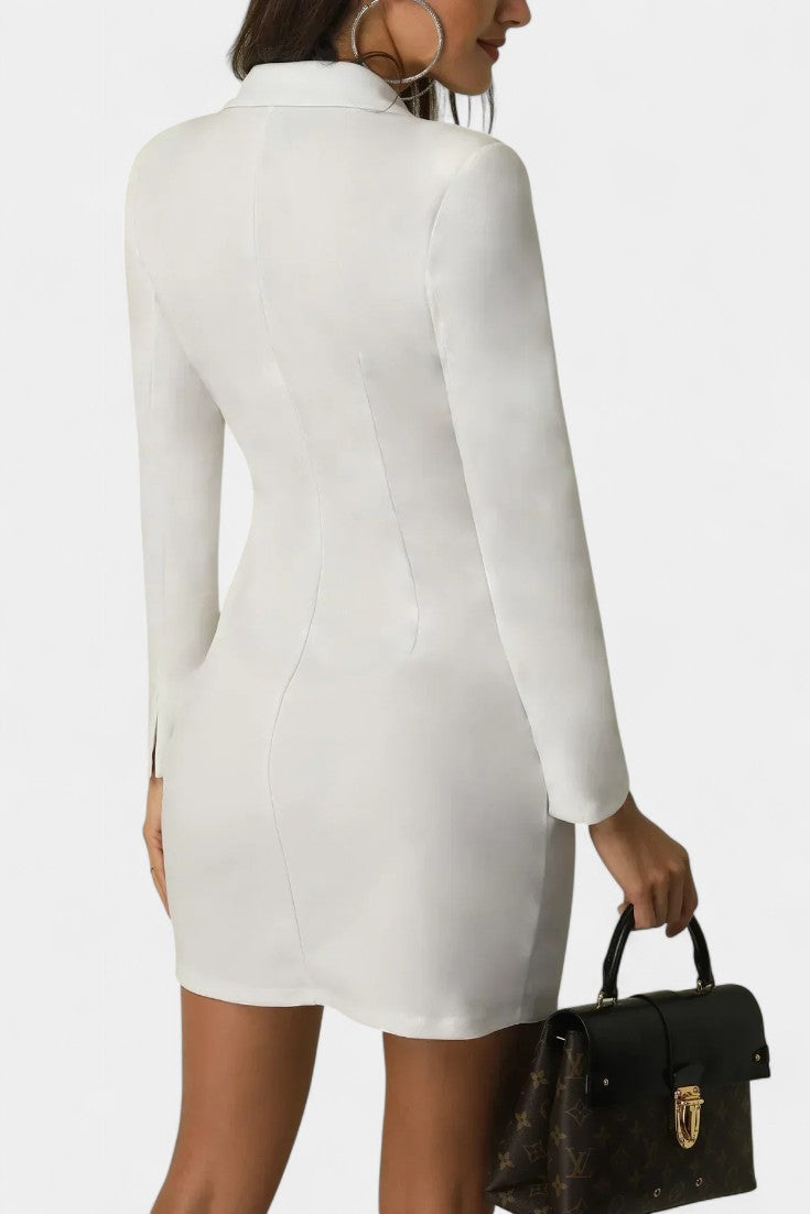 Vestido Blazer Doble Botonadura Heidi con Corte Estructurado
