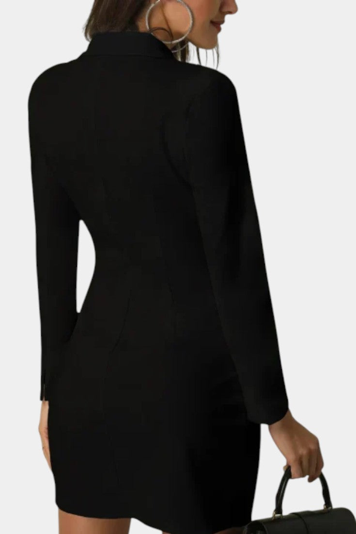 Vestido Blazer Doble Botonadura Heidi con Corte Estructurado
