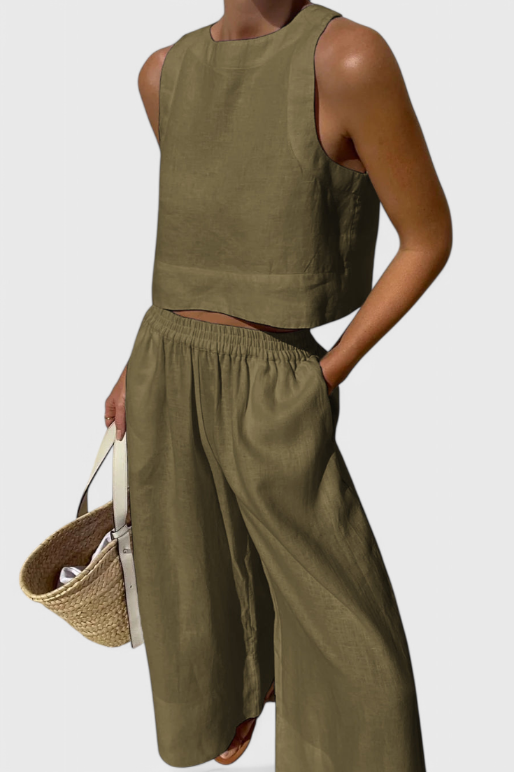 Conjunto Avelina Minimalista en Algodón y Lino Livianos