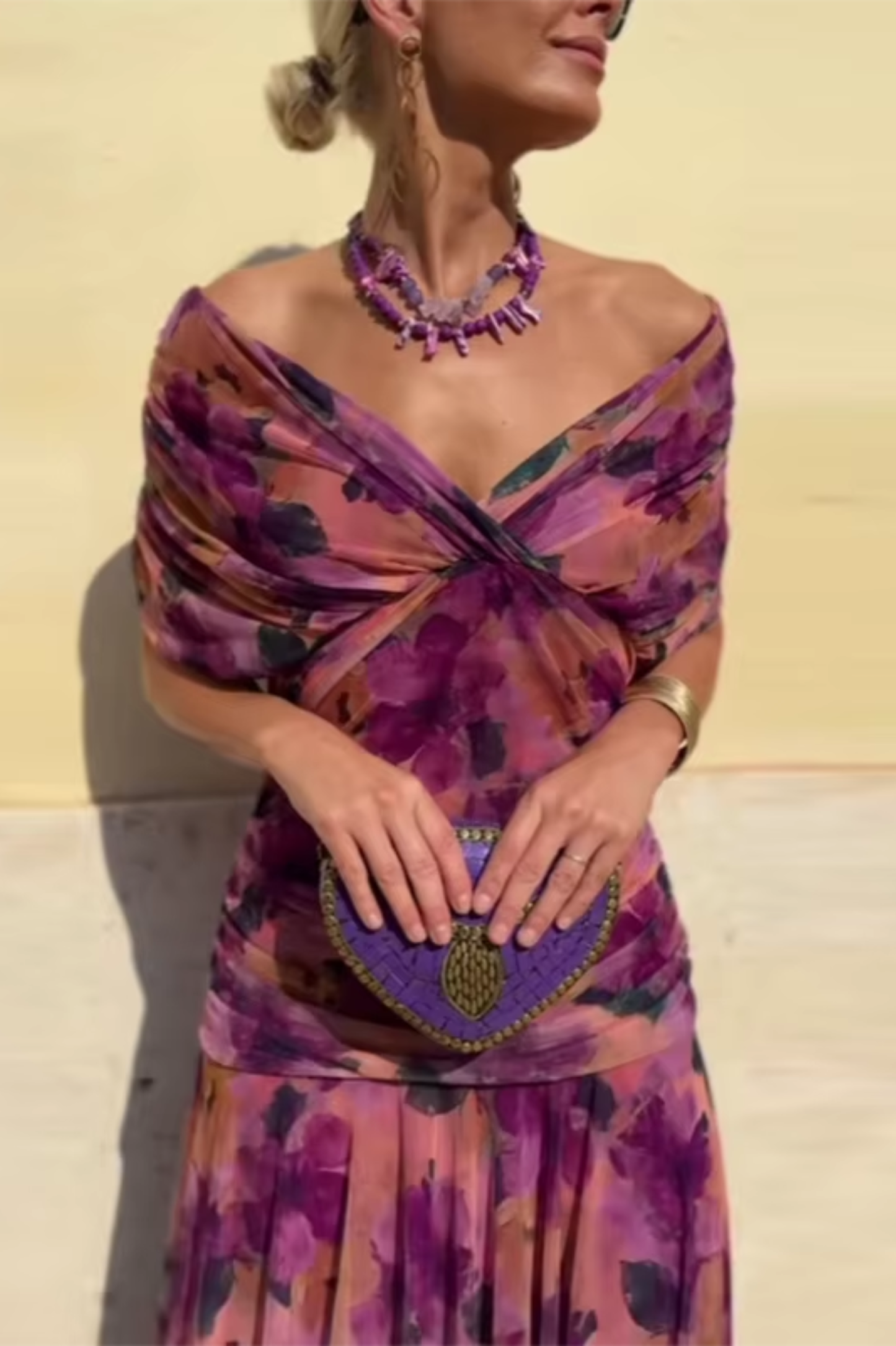 Luisa | Vestido largo de fiesta elegante con cuello en V