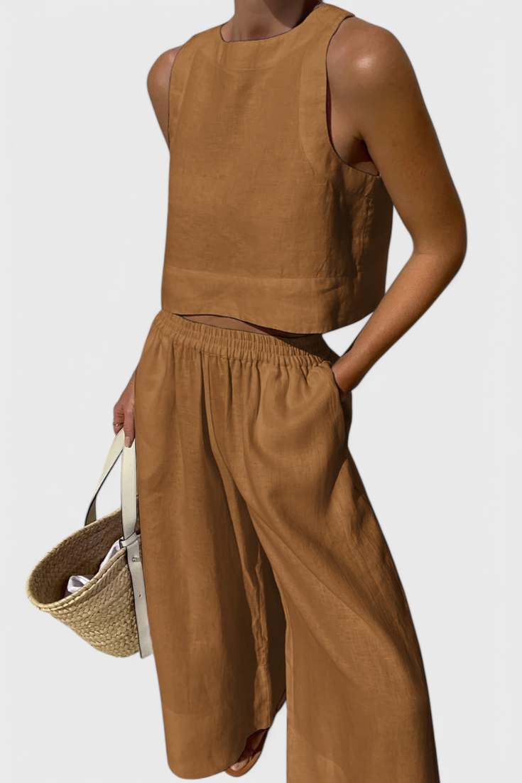 Conjunto Avelina Minimalista en Algodón y Lino Livianos