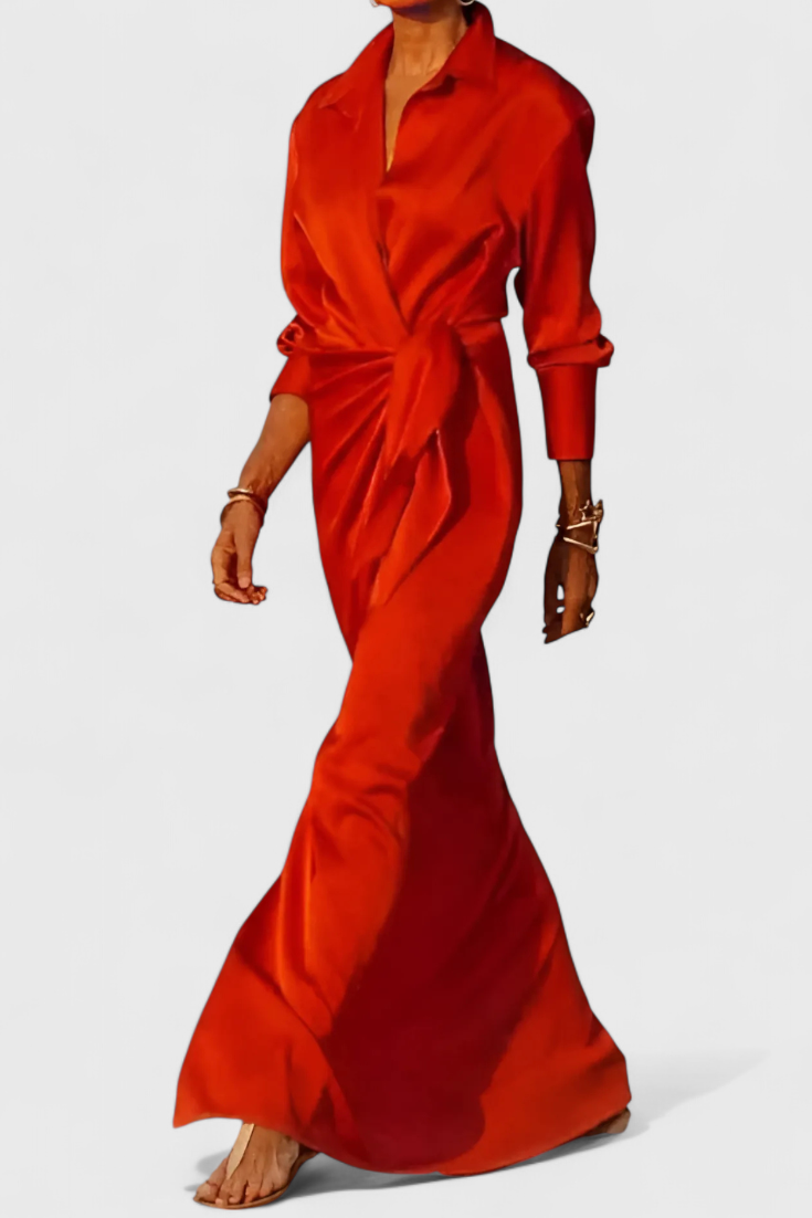 Vestido Largo de Fiesta Marbella con Lazo