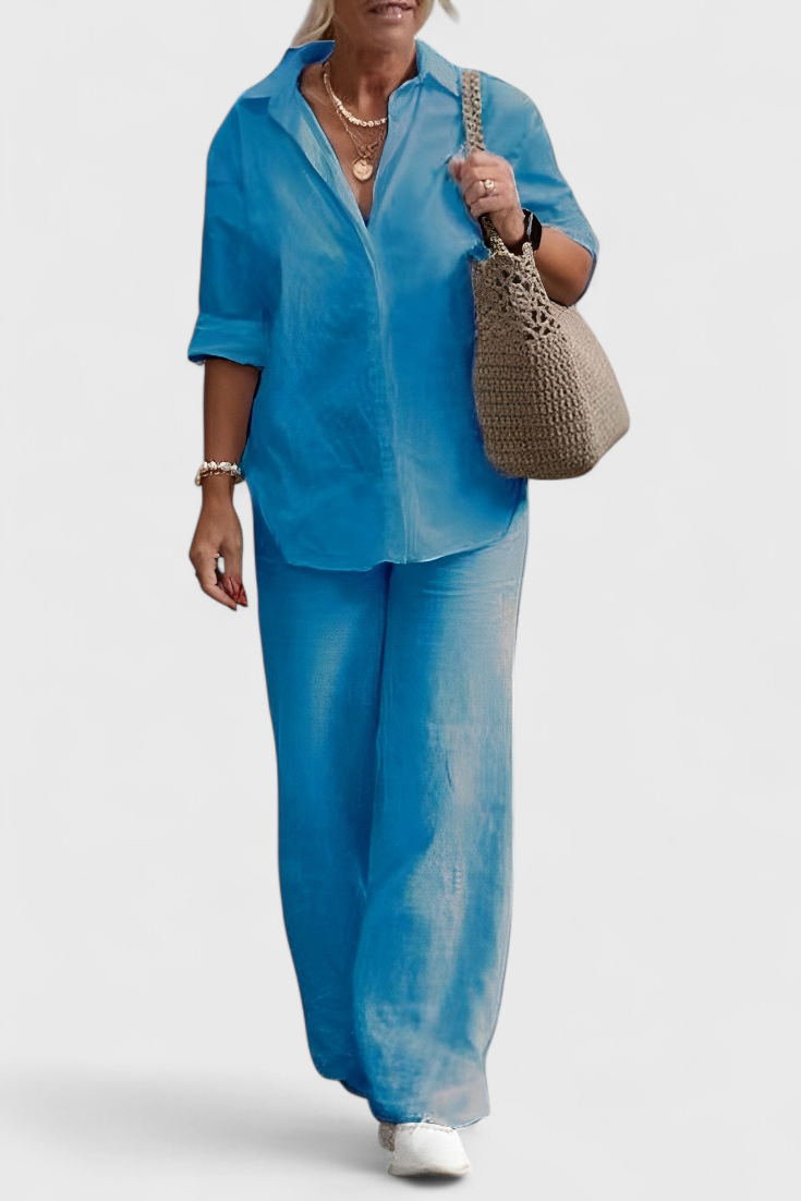 Conjunto de Lino y Algodón de Dos Piezas Skye con Silueta Relajada