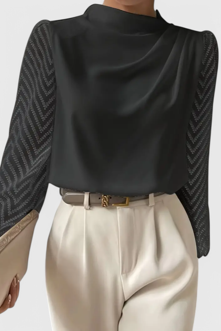 Blusa Elegante Zaraa con Mangas Transparentes