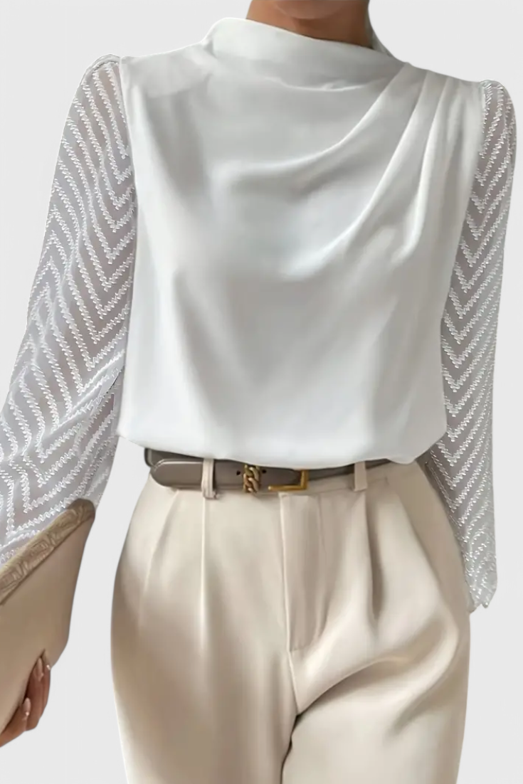 Blusa Elegante Zaraa con Mangas Transparentes