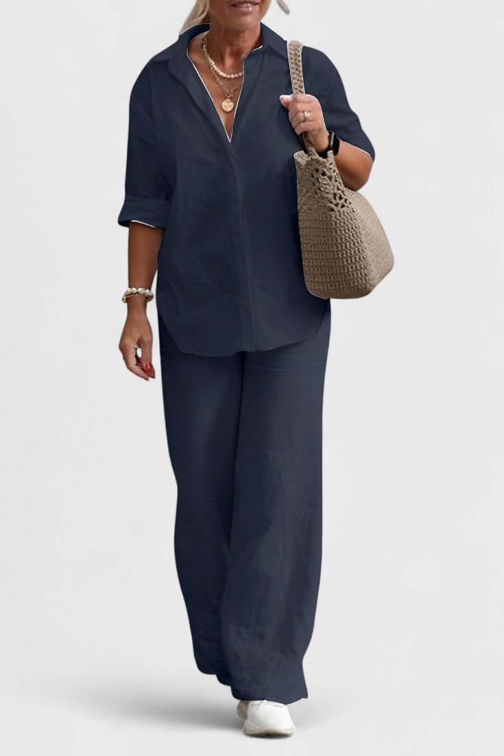 Conjunto de Lino y Algodón de Dos Piezas Skye con Silueta Relajada