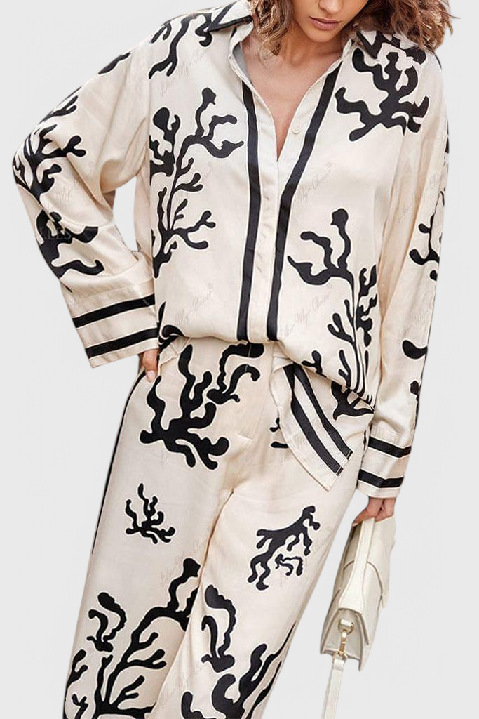 Conjunto de Pierna Ancha Nazaret con Estampado Artístico