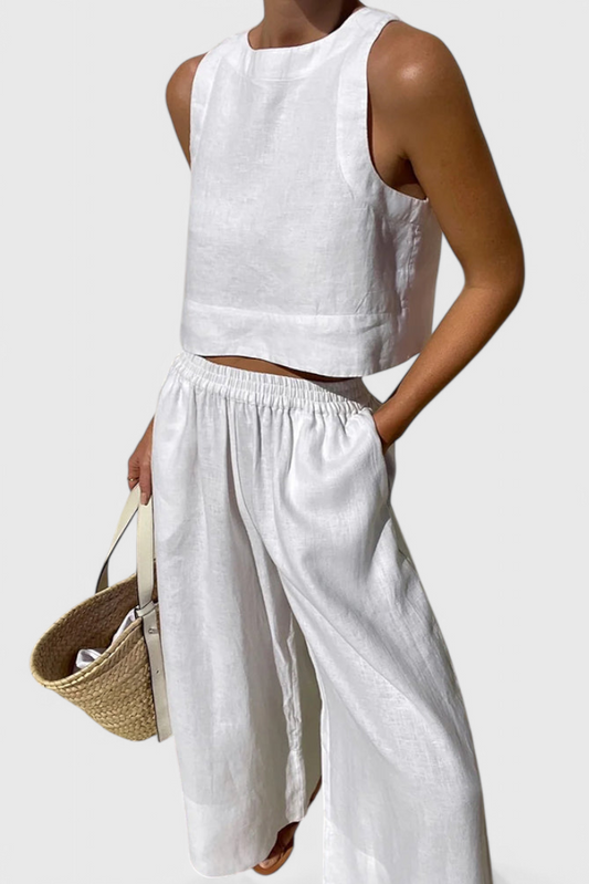 Conjunto Avelina Minimalista en Algodón y Lino Livianos