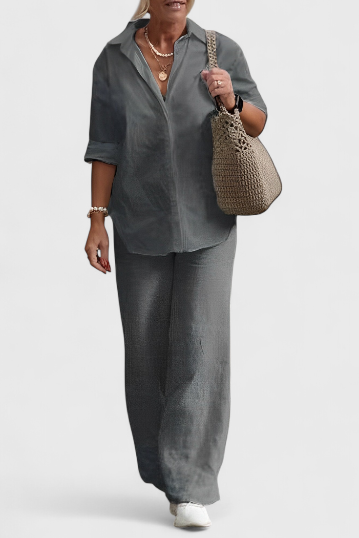 Conjunto de Lino y Algodón de Dos Piezas Skye con Silueta Relajada