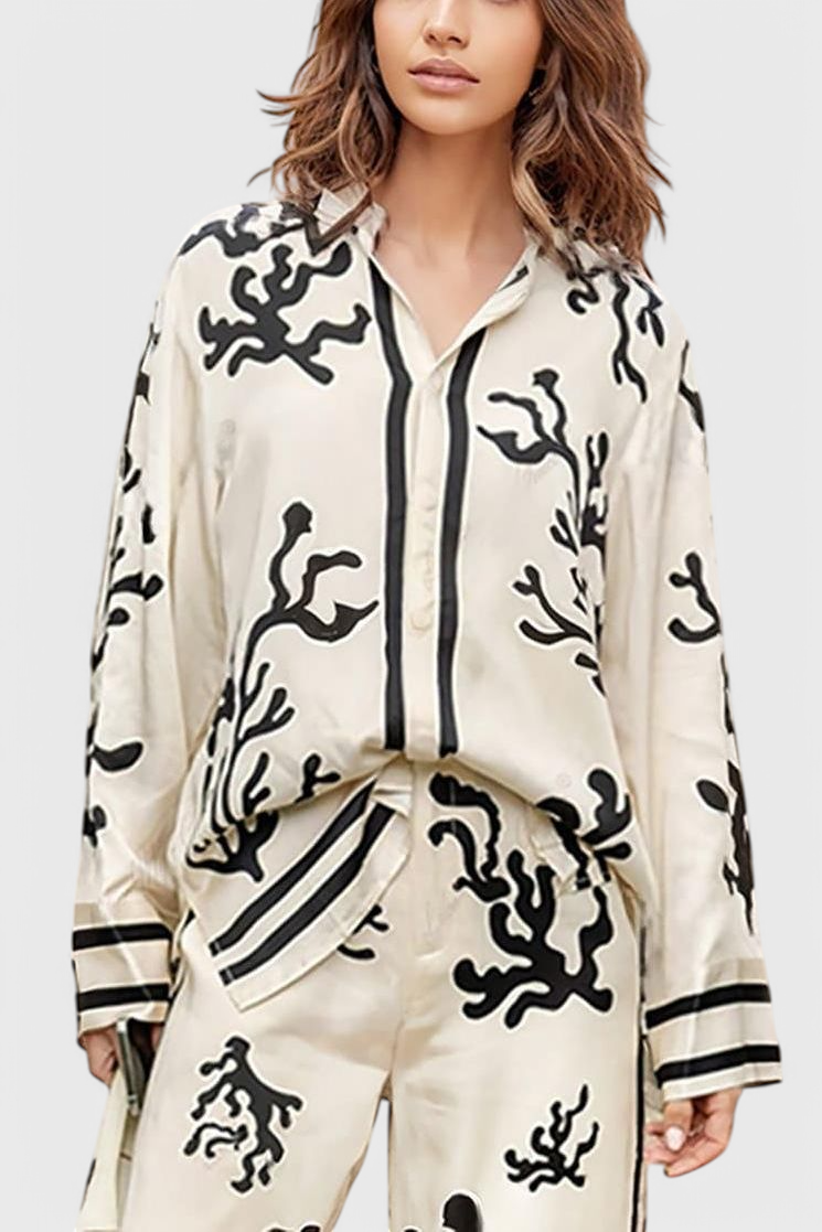 Conjunto de Pierna Ancha Nazaret con Estampado Artístico