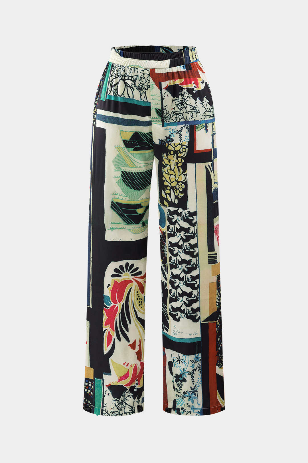 Pantalones rectos de talle alto Maple con estampado floral