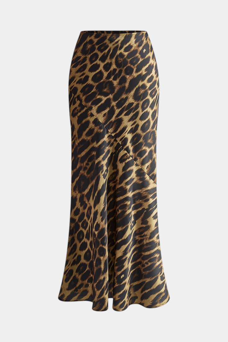 Falda Maxi Slim de Print Leopardo Elena