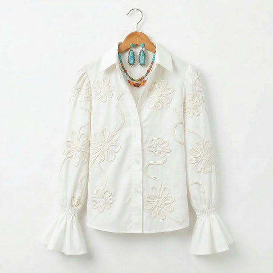 Blusa informal con estampado floral