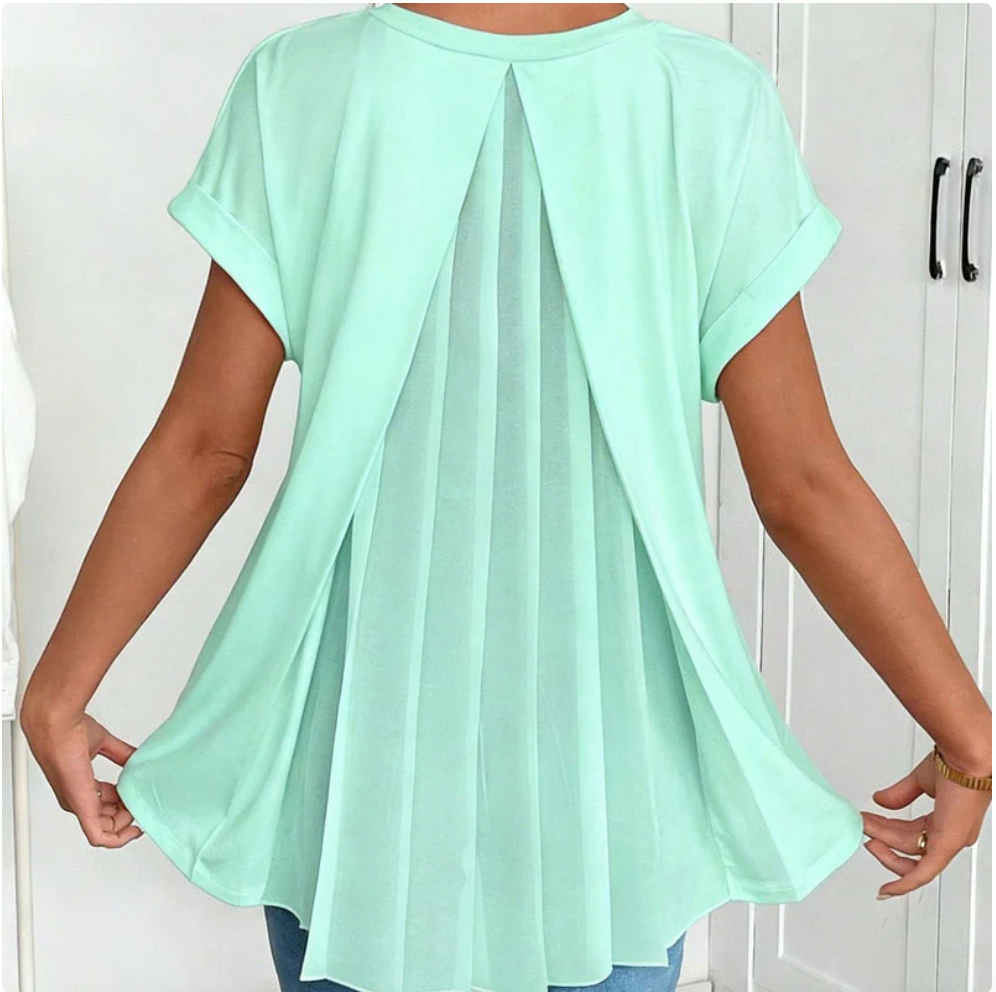 Blusa ligera con caída suelta y espalda plisada