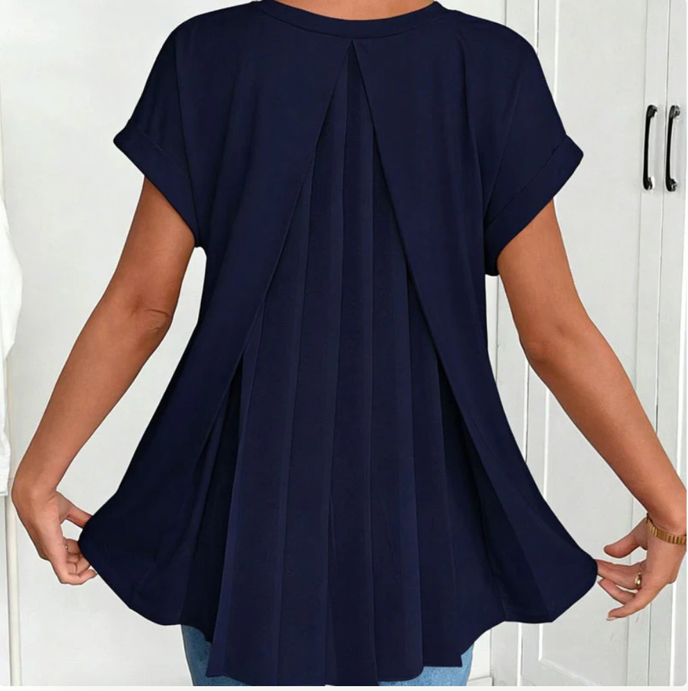 Blusa ligera con caída suelta y espalda plisada