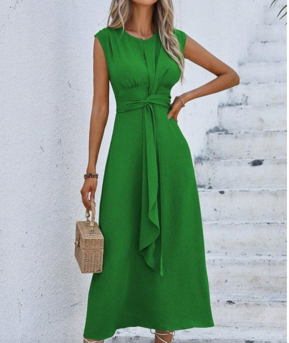 Eva - Vestido elegante sin mangas con cinturón ajustable