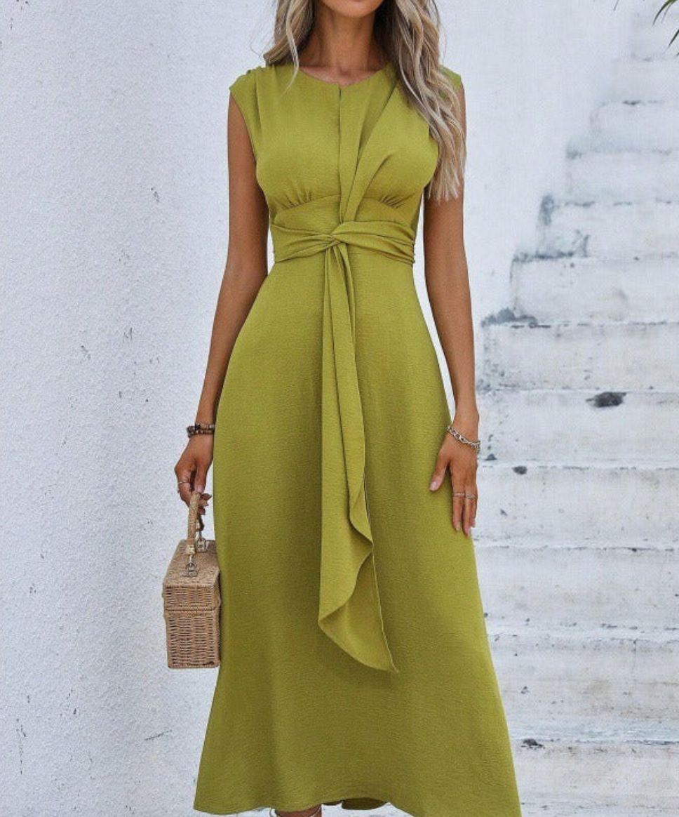 Eva - Vestido elegante sin mangas con cinturón ajustable