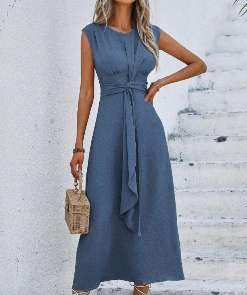 Eva - Vestido elegante sin mangas con cinturón ajustable