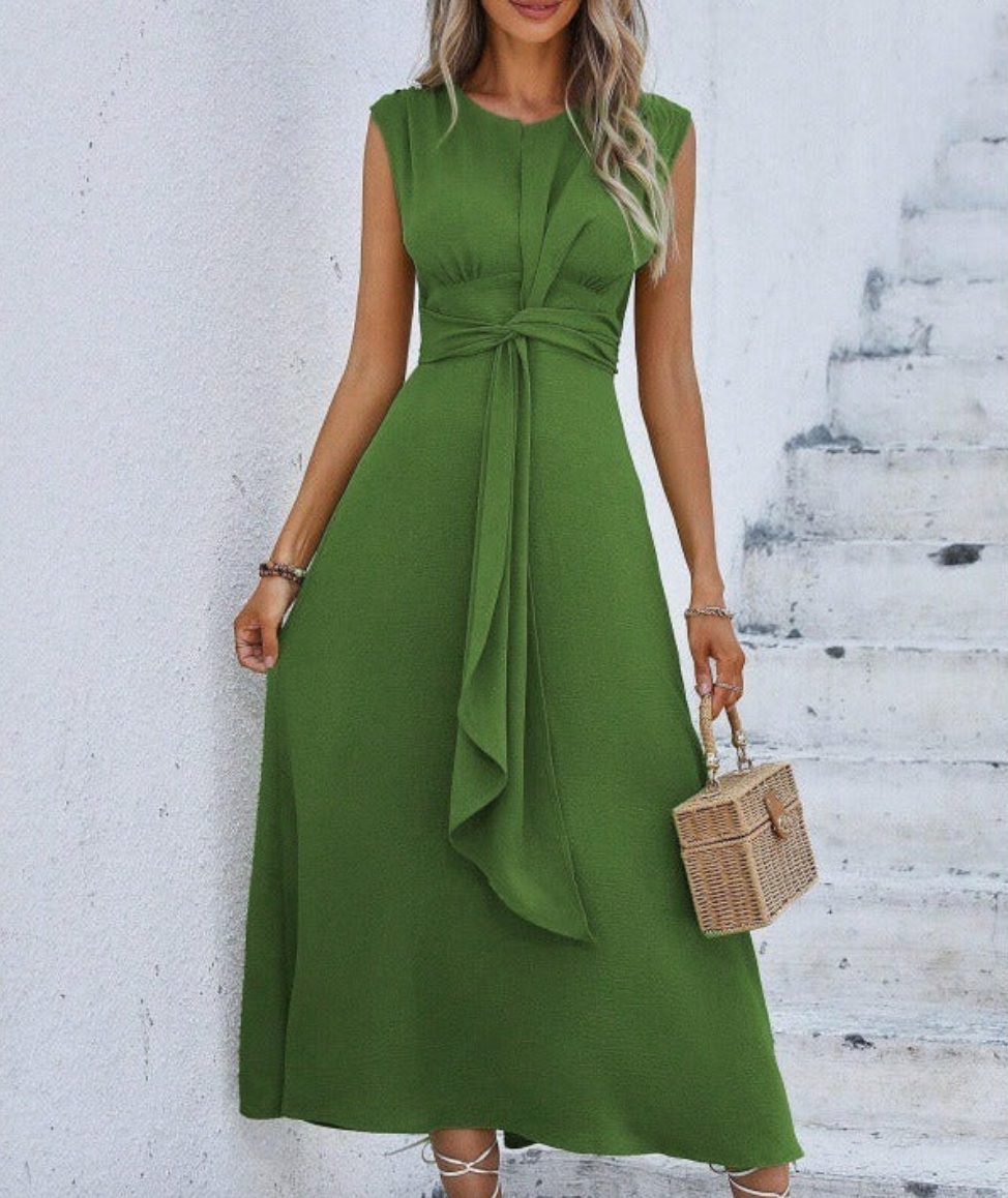 Eva - Vestido elegante sin mangas con cinturón ajustable