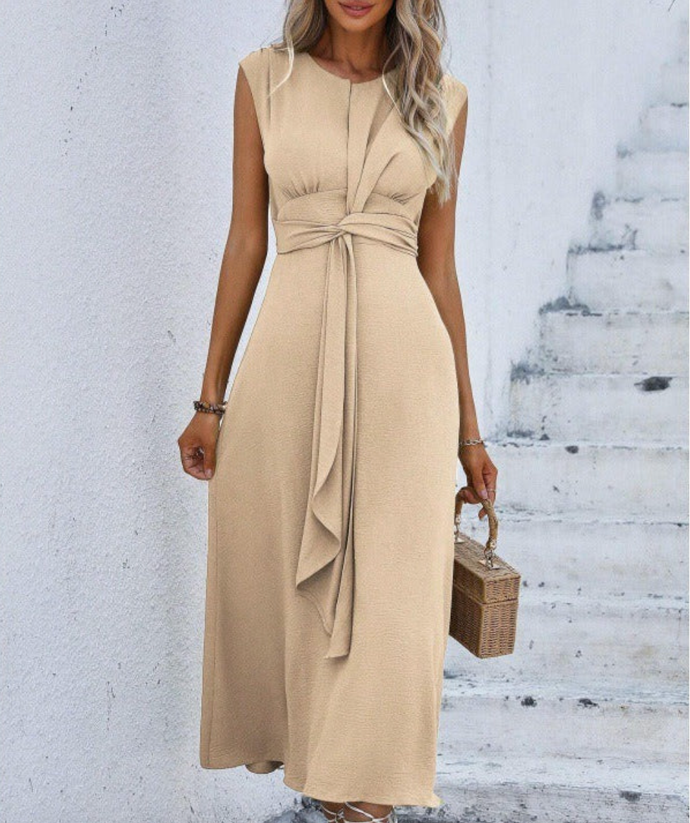 Eva - Vestido elegante sin mangas con cinturón ajustable