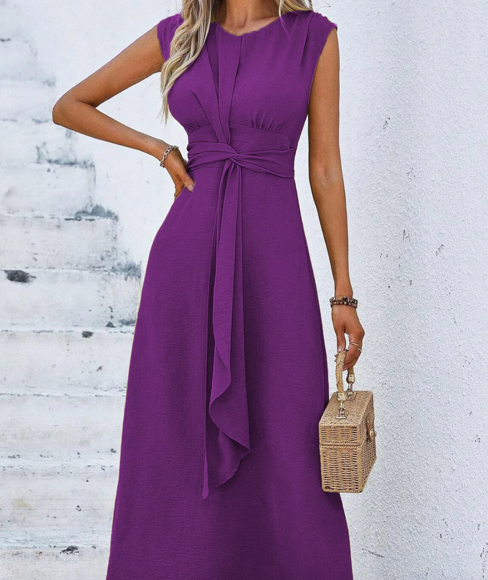 Eva - Vestido elegante sin mangas con cinturón ajustable