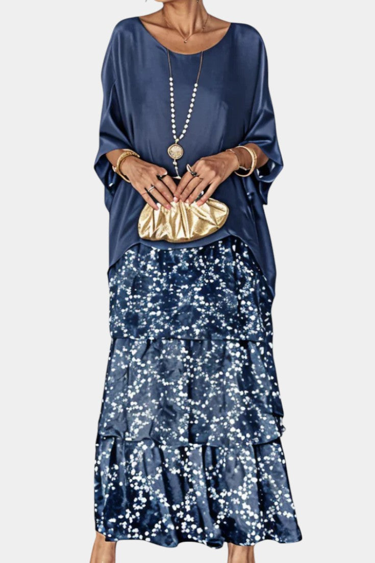 Vestido Maxi Batwing Caroline con Estampado