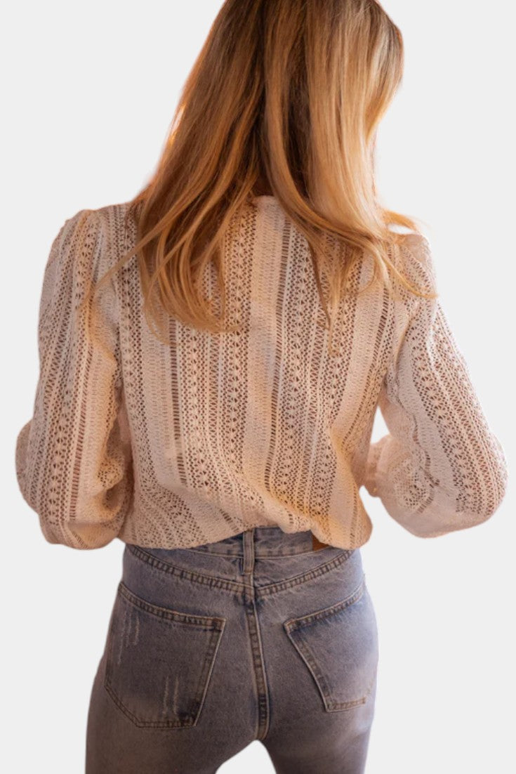 Blusa de Encaje de Crochet Emery