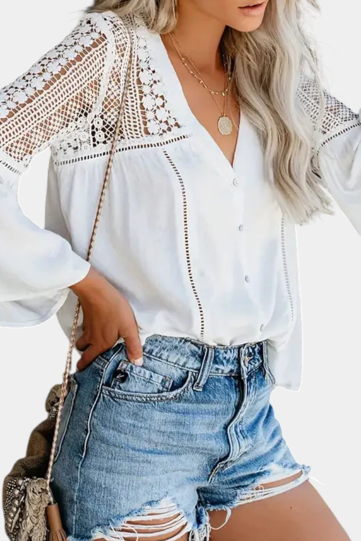 Blusa de Encaje Tejido al Sol