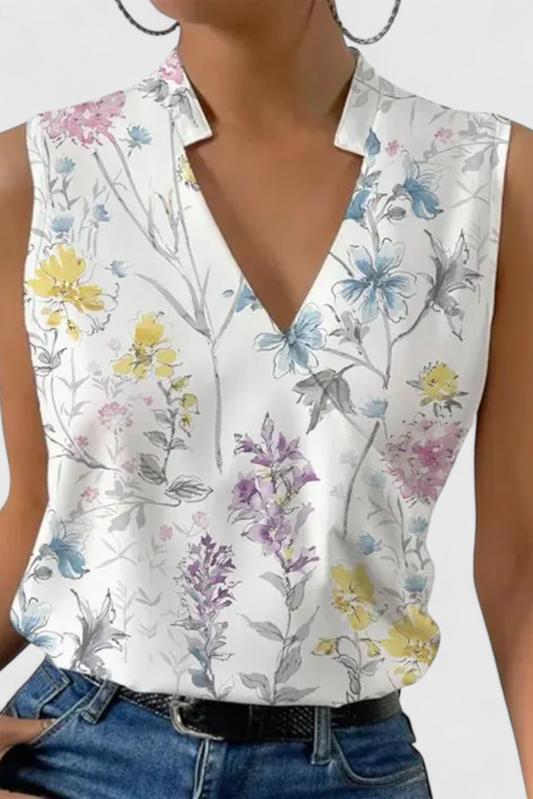 Yariela Top de Verano Suave con Escote en V