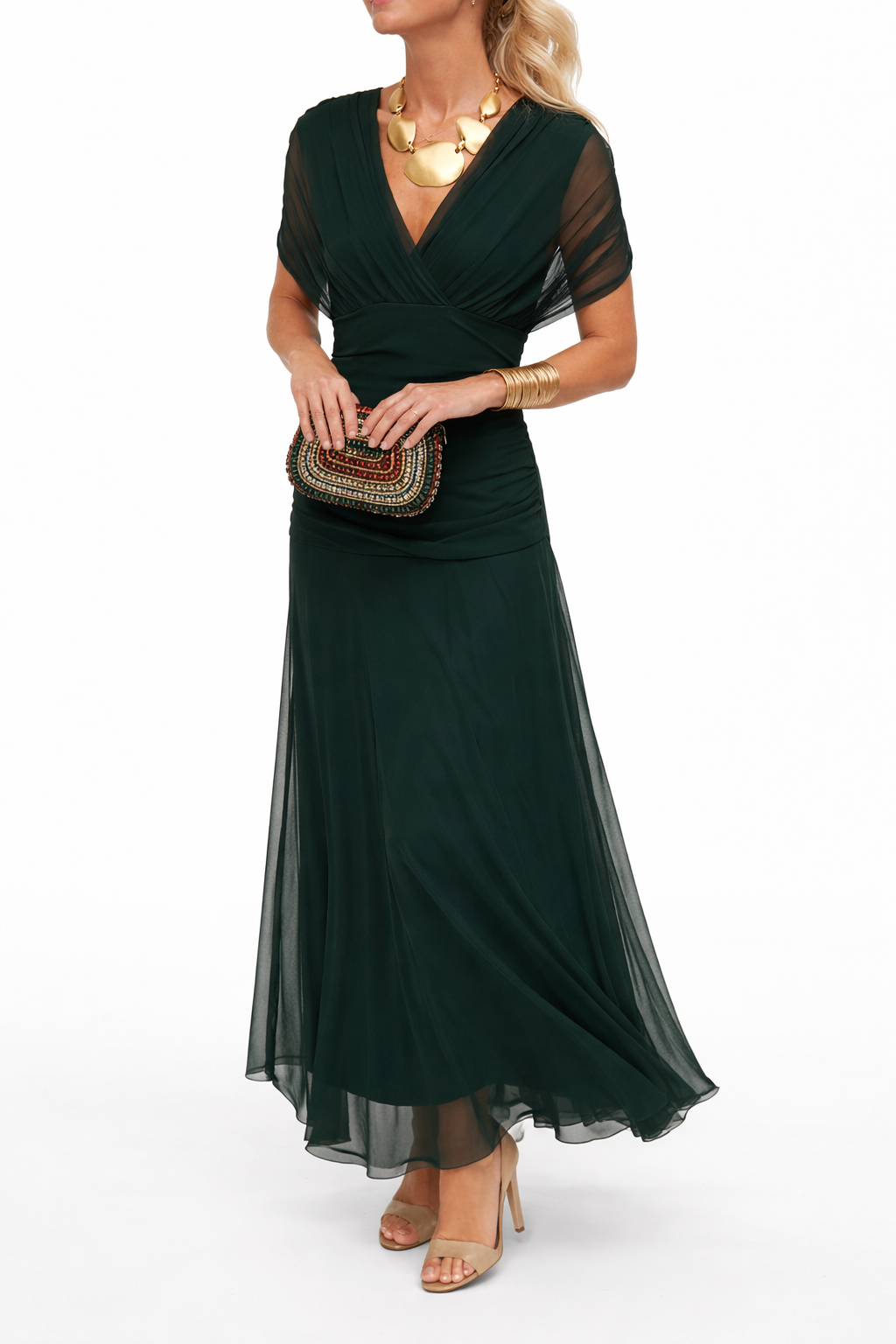 Luisa | Vestido largo de fiesta elegante con cuello en V