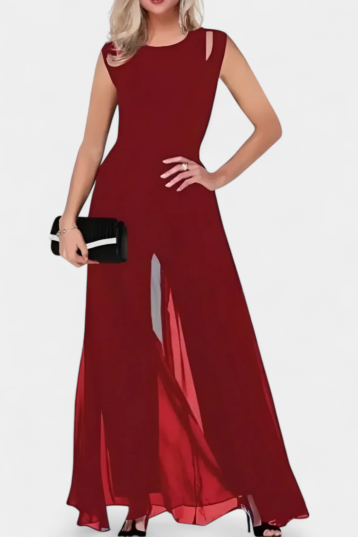 Mono Nadia Elegante Sin Mangas con Transparencia Frontal