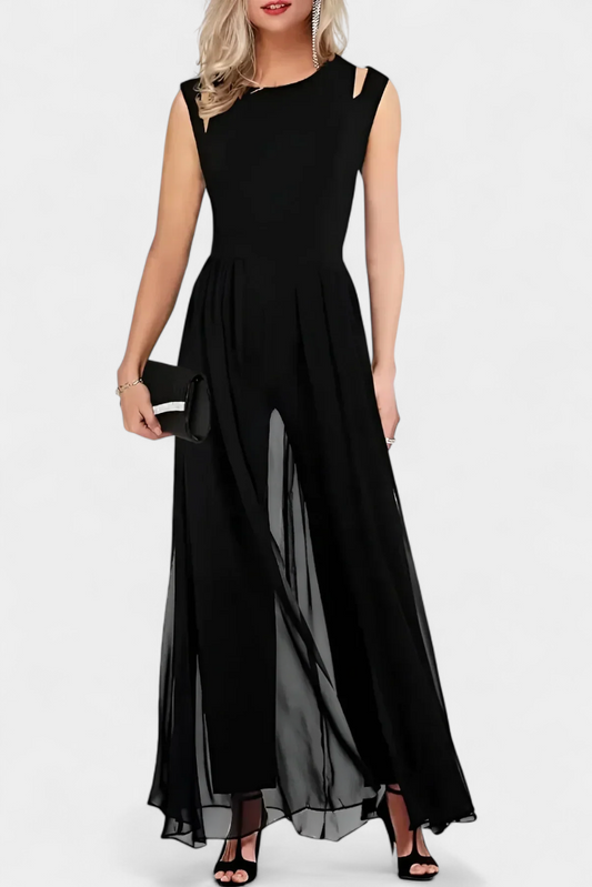 Mono Nadia Elegante Sin Mangas con Transparencia Frontal