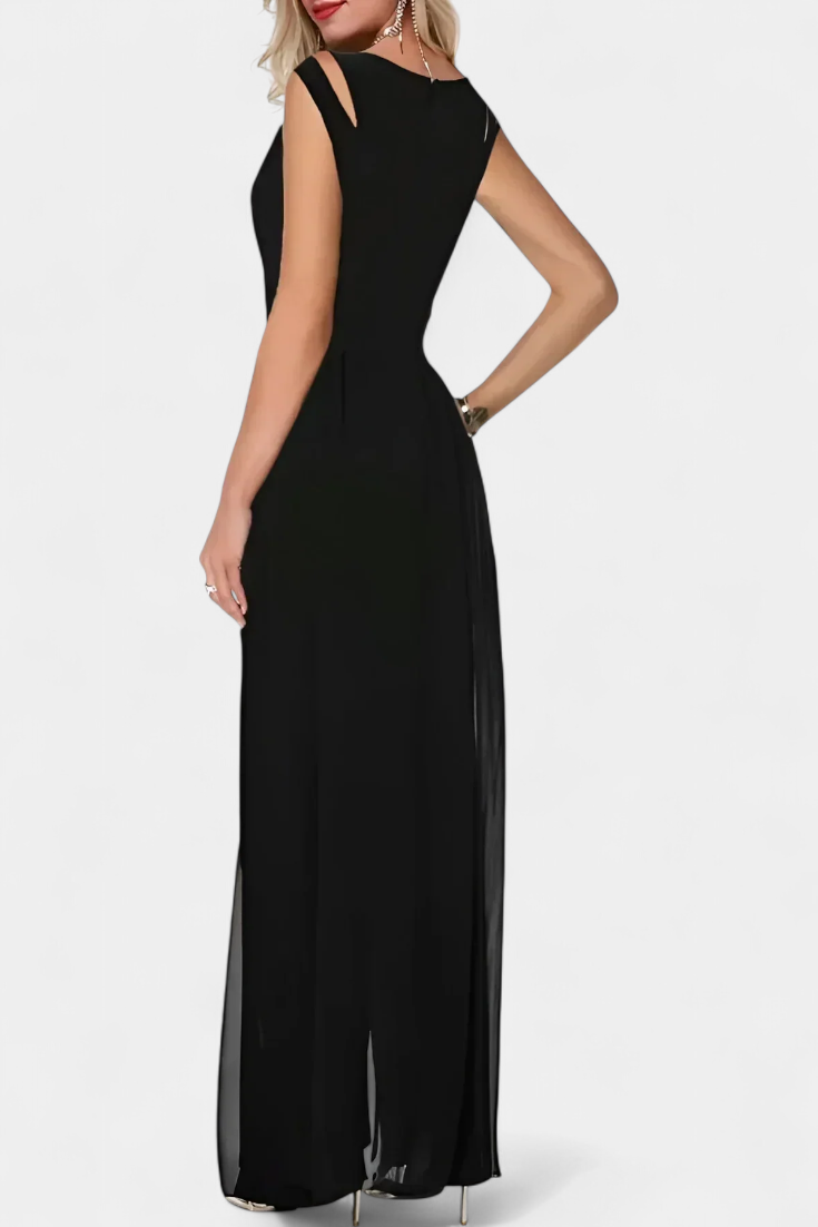 Mono Nadia Elegante Sin Mangas con Transparencia Frontal
