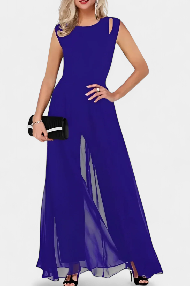 Mono Nadia Elegante Sin Mangas con Transparencia Frontal