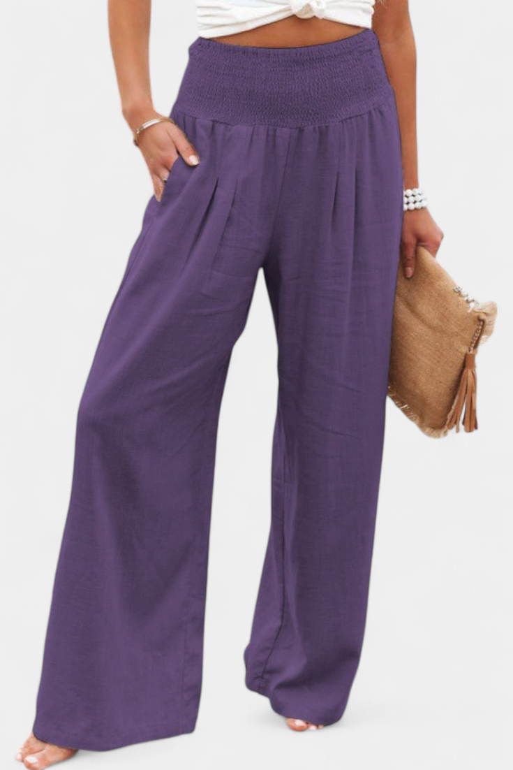 Pantalones Lexia de Algodón y Lino con Corte Fluido y Elegancia Natural
