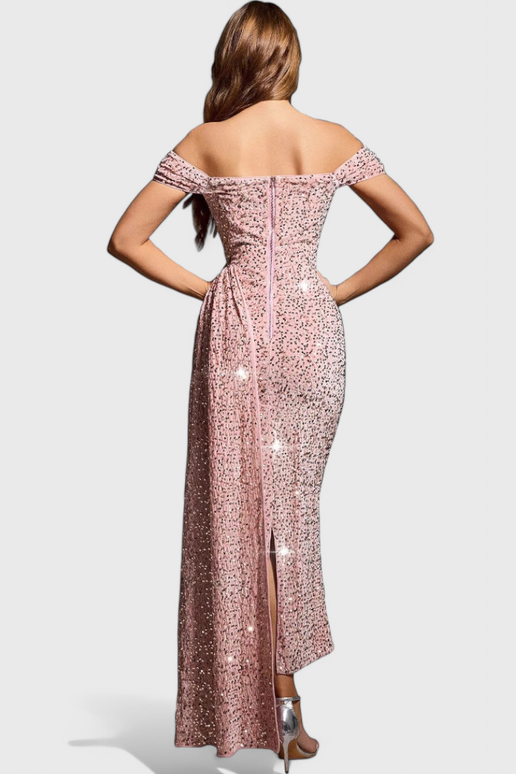 Vestido Esme de Lentejuelas con Mangas Descubiertas