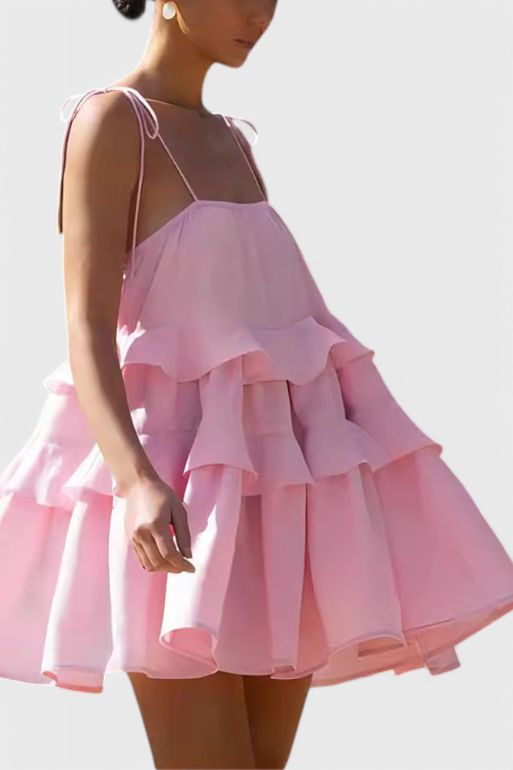 Vestido sin espalda Vianey de algodón y lino