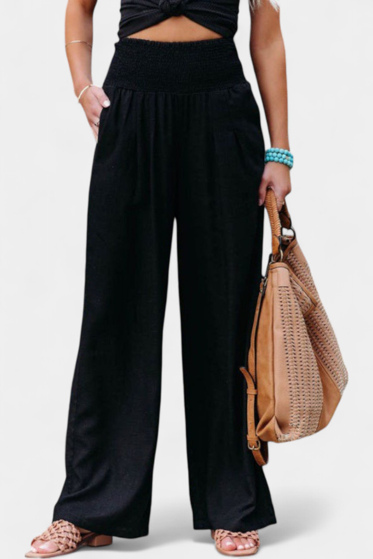 Pantalones Lexia de Algodón y Lino con Corte Fluido y Elegancia Natural